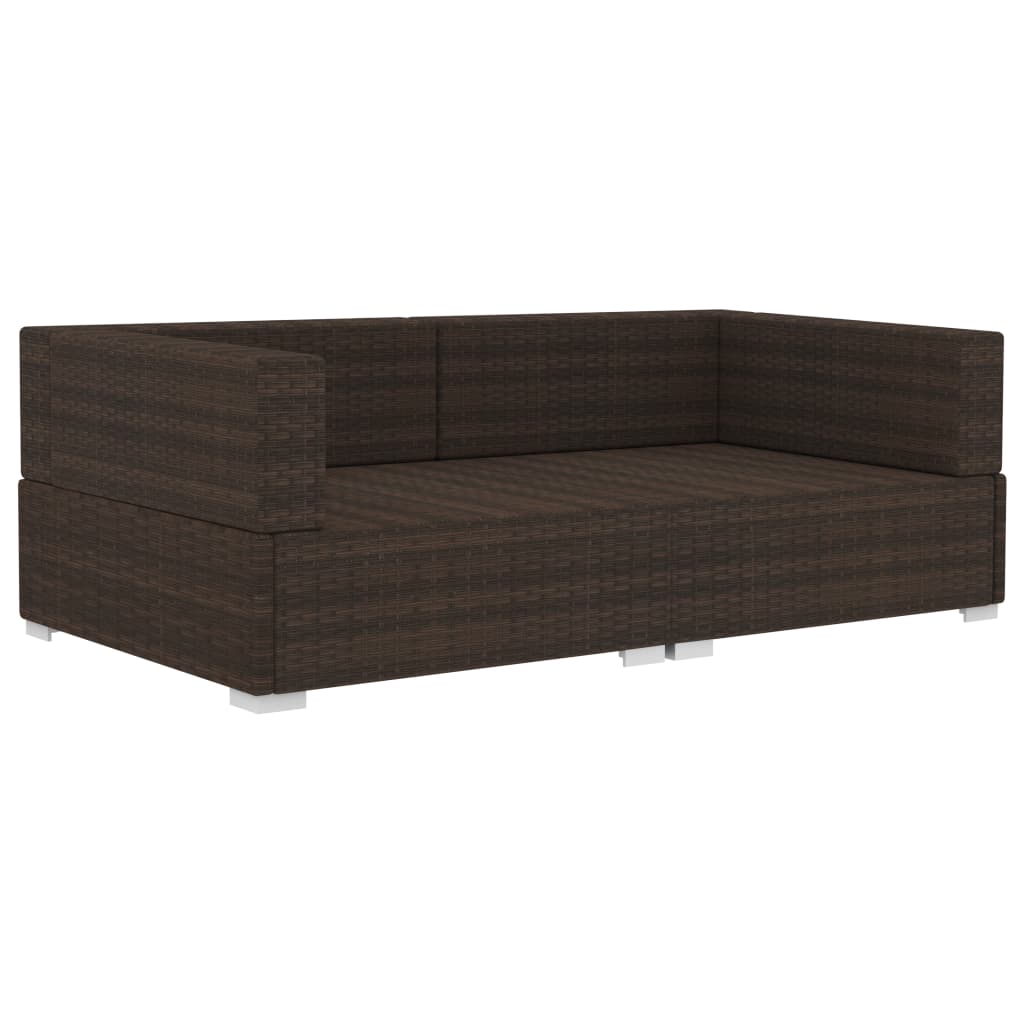 Ecksofas 2 Stk. Mit Auflagen Poly Rattan