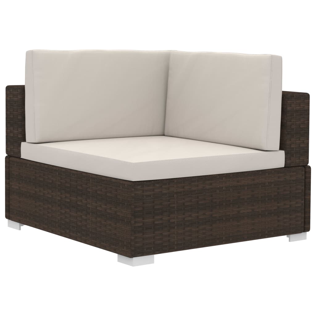 Ecksofas 2 Stk. Mit Auflagen Poly Rattan