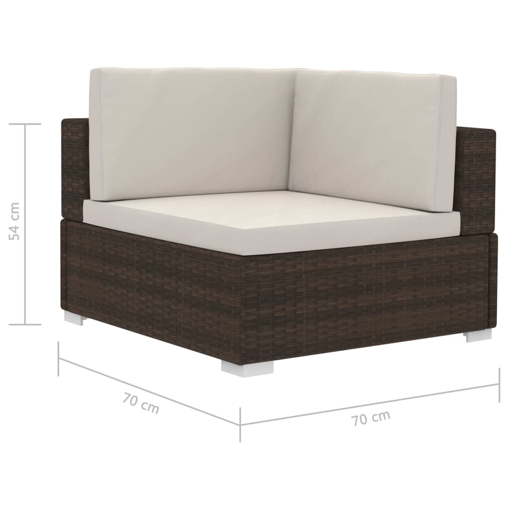 Ecksofas 2 Stk. Mit Auflagen Poly Rattan