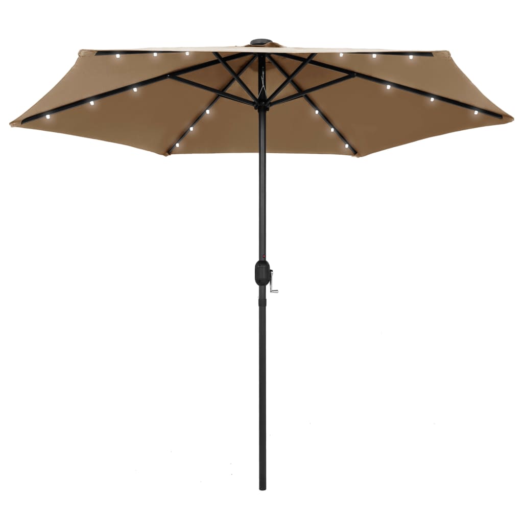 Sonnenschirm Mit Led-Beleuchtung Und Alu-Mast 270 Cm