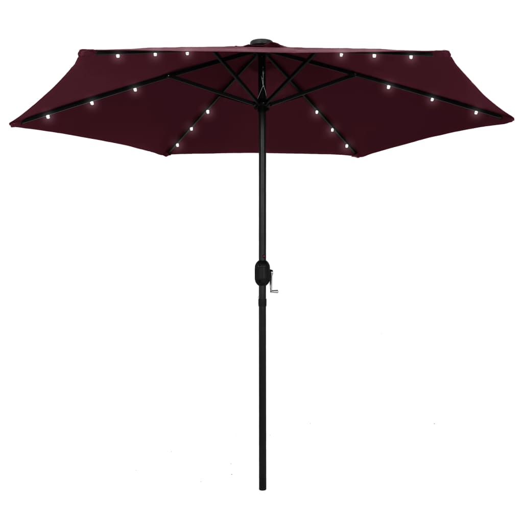 Sonnenschirm Mit Led-Beleuchtung Und Alu-Mast 270 Cm