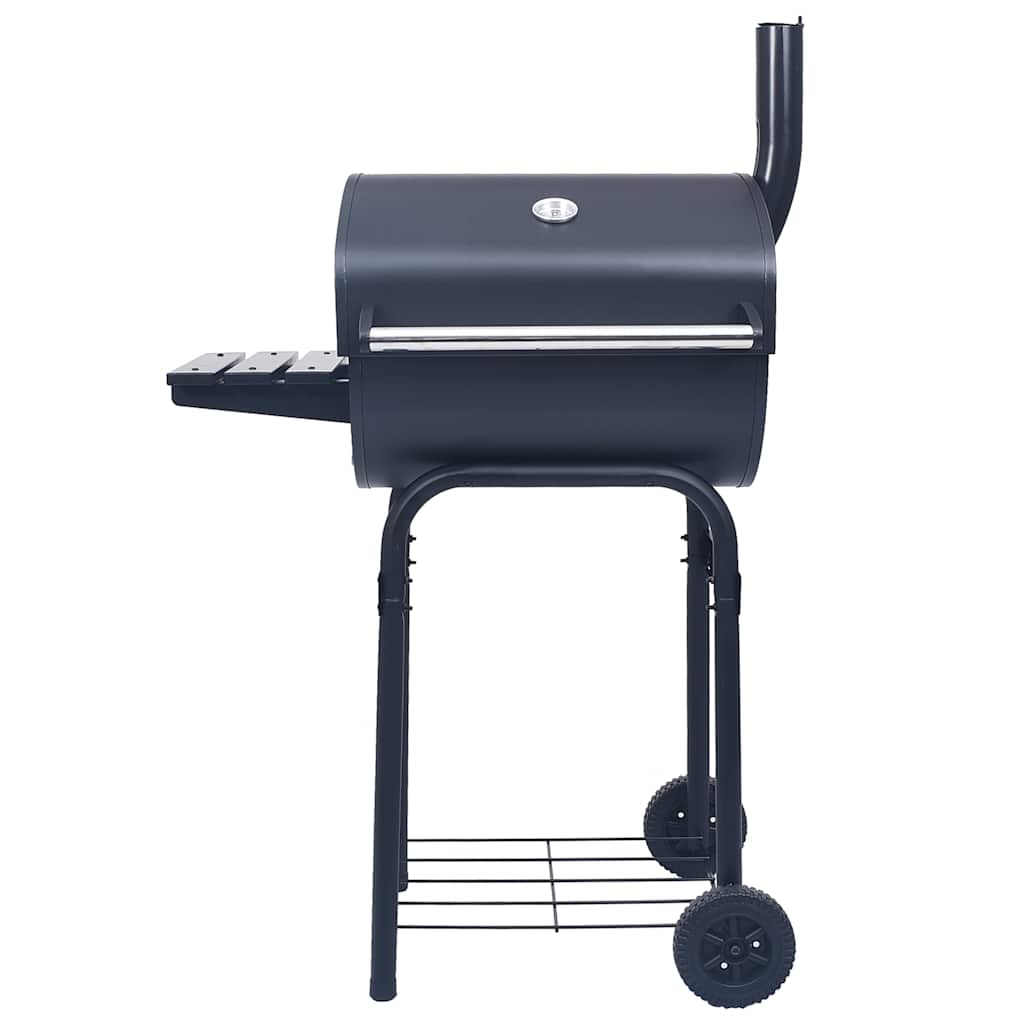 Holzkohlegrill Smoker Mit Unterer Ablage Schwarz