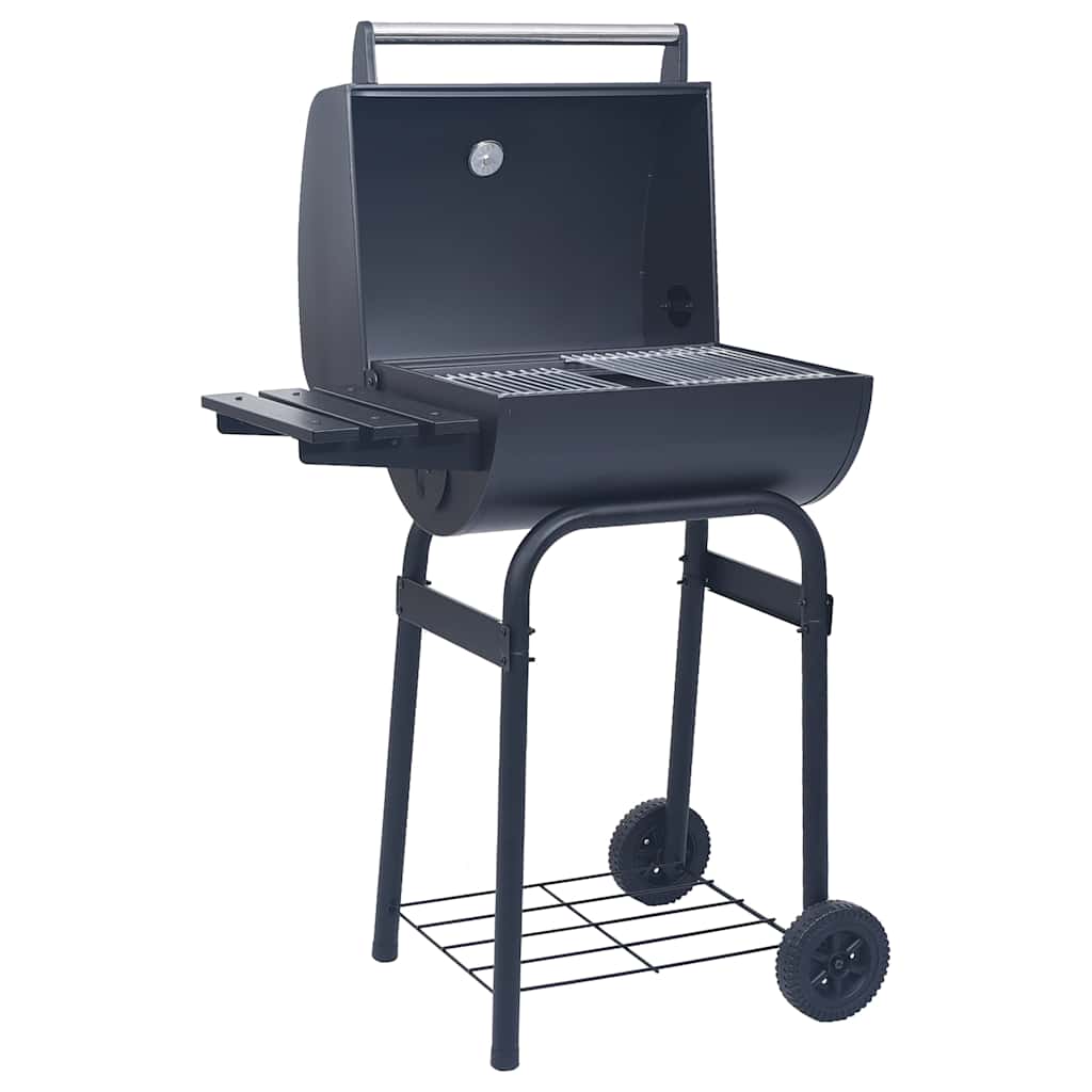 Holzkohlegrill Smoker Mit Unterer Ablage Schwarz