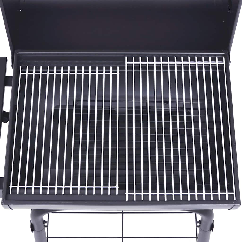 Holzkohlegrill Smoker Mit Unterer Ablage Schwarz