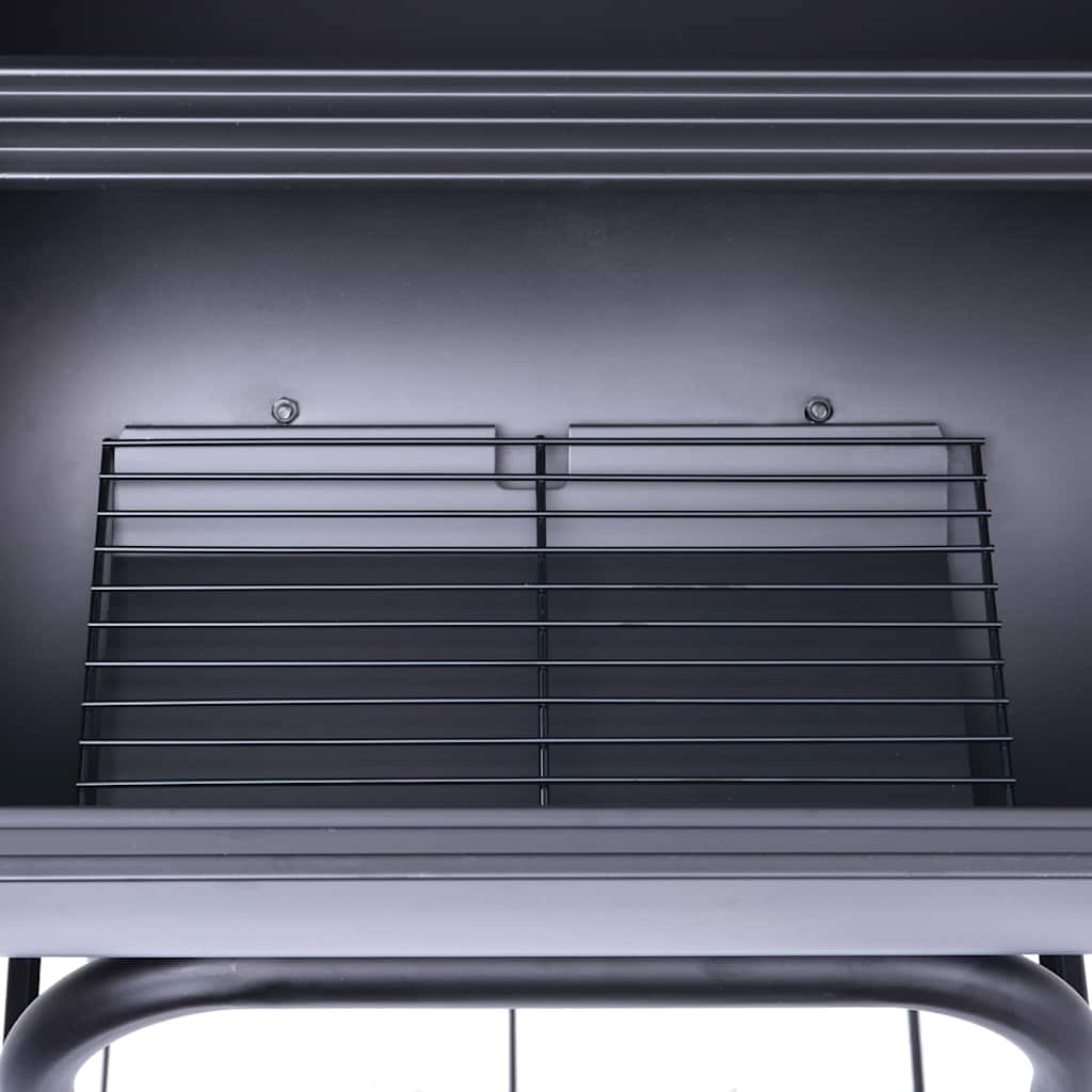 Holzkohlegrill Smoker Mit Unterer Ablage Schwarz