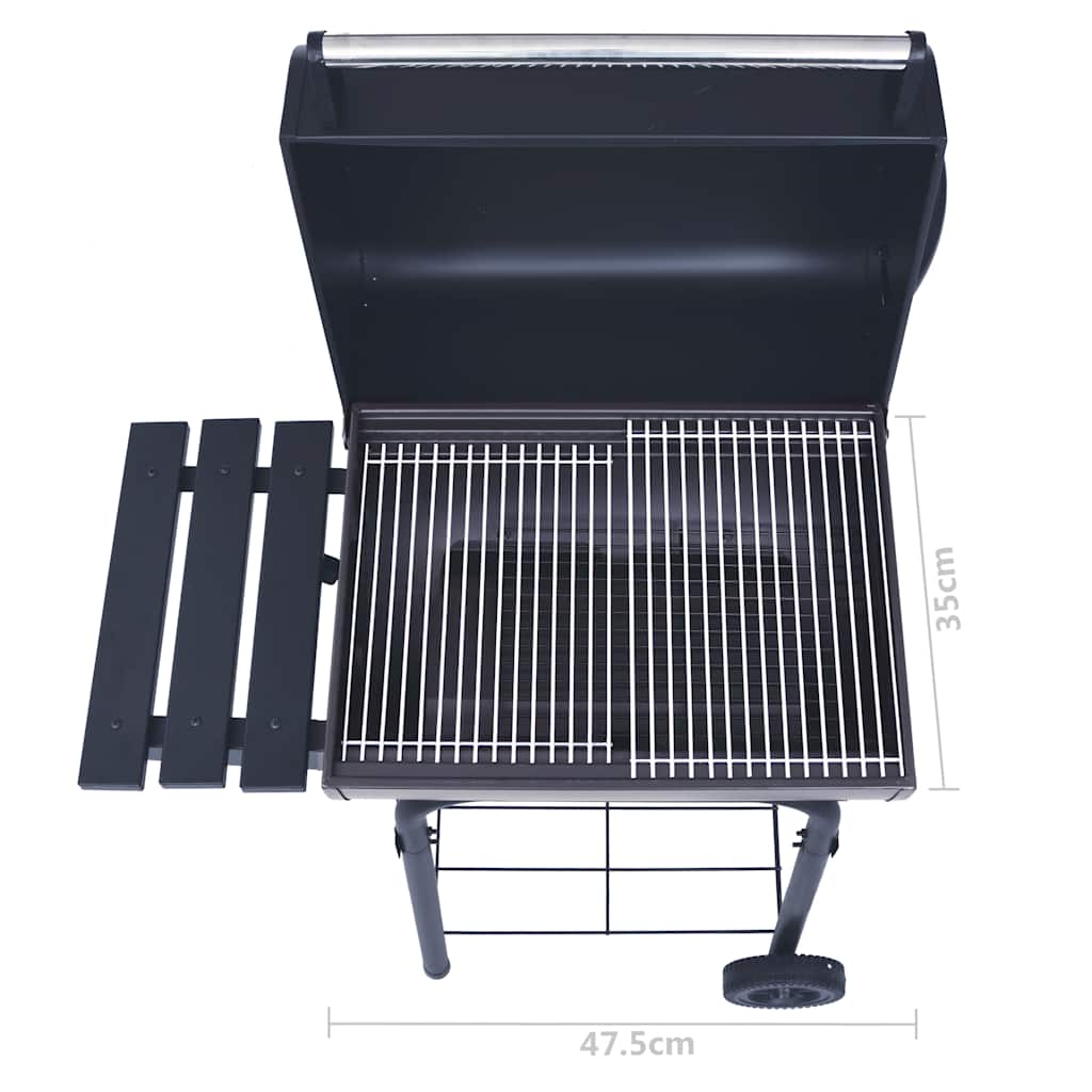 Holzkohlegrill Smoker Mit Unterer Ablage Schwarz