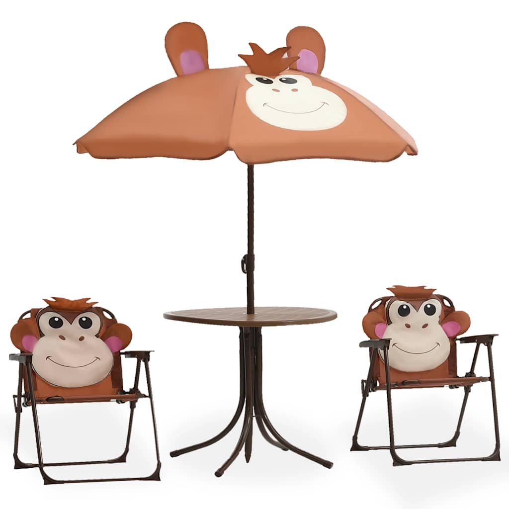 3-Tlg. Garten-Bistro-Set Für Kinder Mit Sonnenschirm