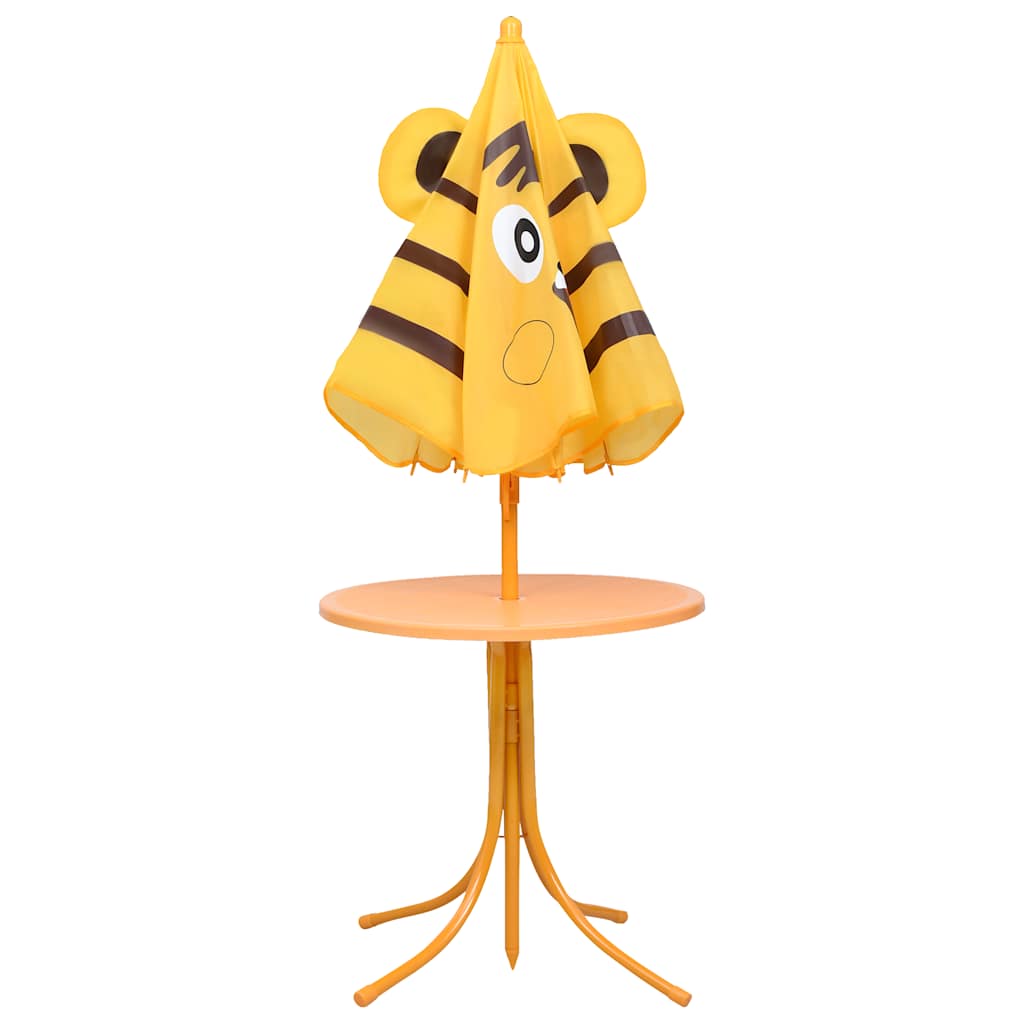 3-Tlg. Garten-Bistro-Set Für Kinder Mit Sonnenschirm