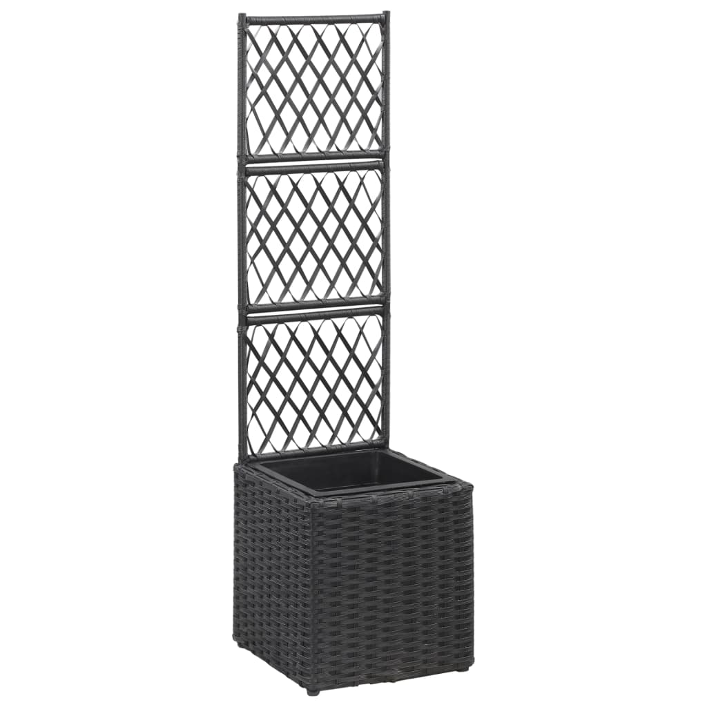 Hochbeet Mit Rankgitter 3 Töpfe 83×30×130Cm Poly Rattan