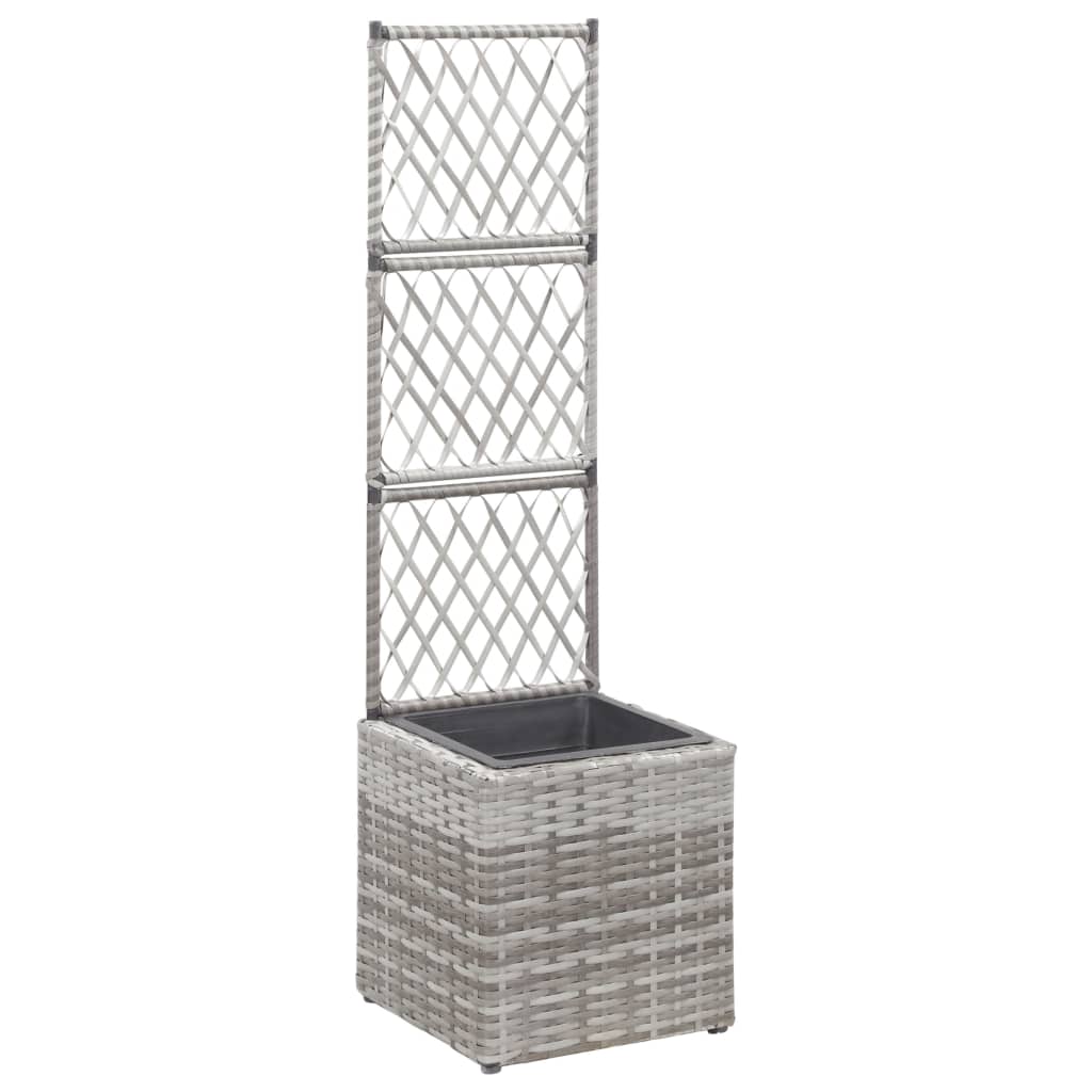 Hochbeet Mit Rankgitter 3 Töpfe 83×30×130Cm Poly Rattan