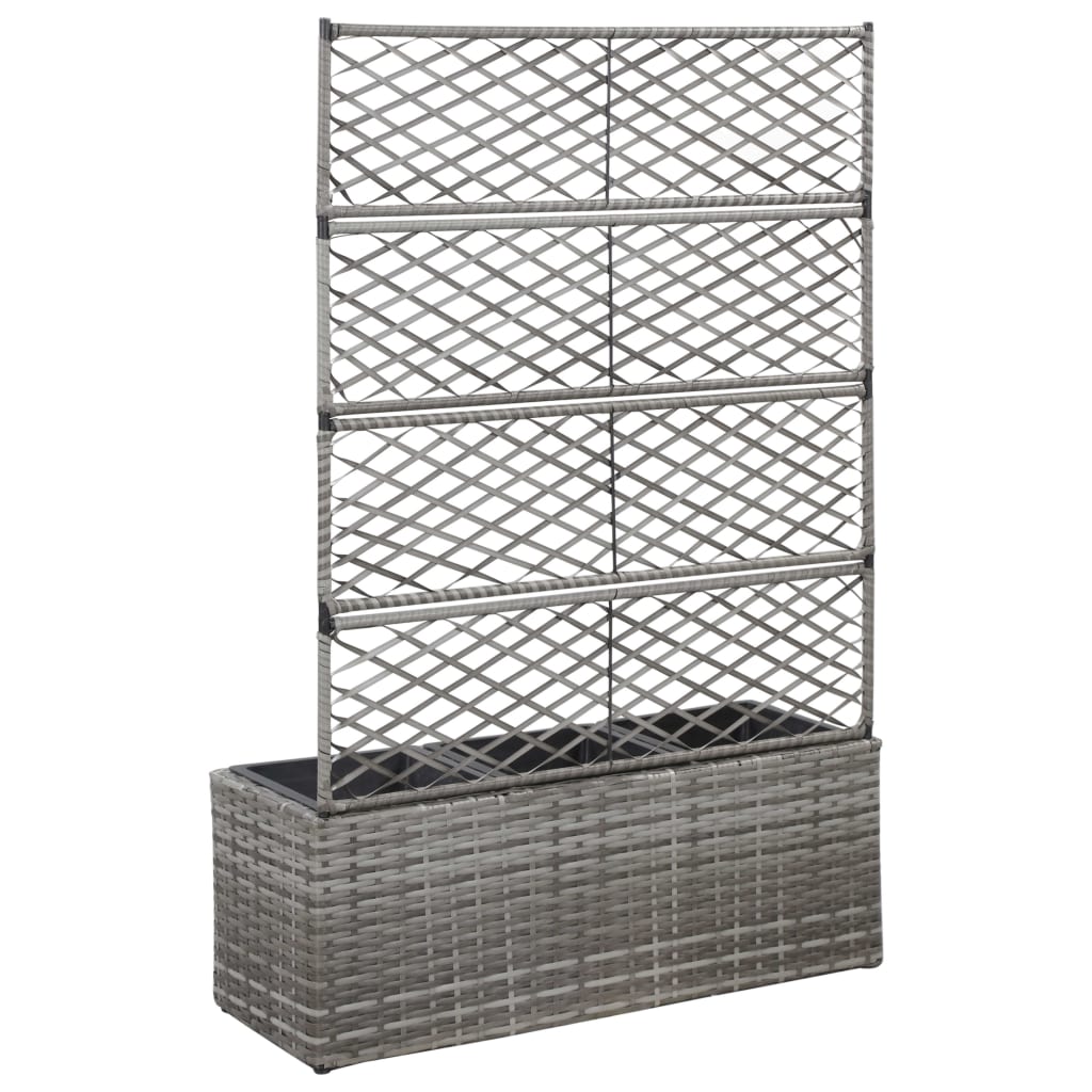 Hochbeet Mit Rankgitter 3 Töpfe 83×30×130Cm Poly Rattan