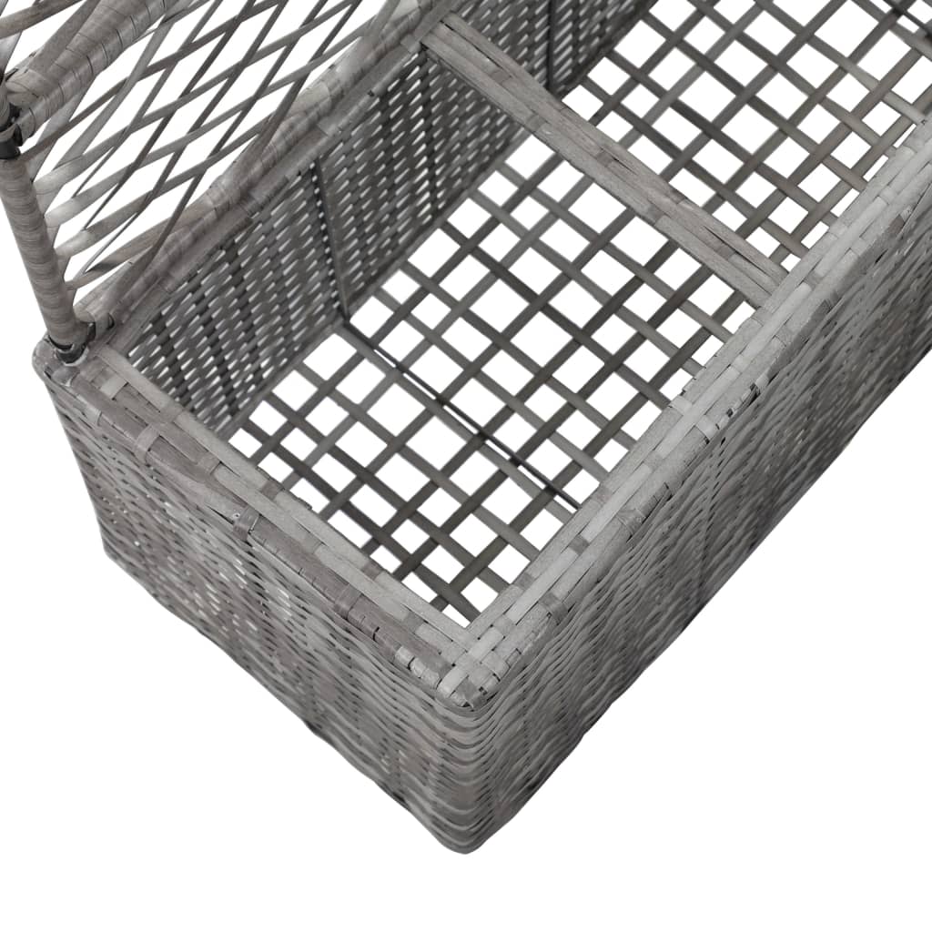 Hochbeet Mit Rankgitter 3 Töpfe 83×30×130Cm Poly Rattan