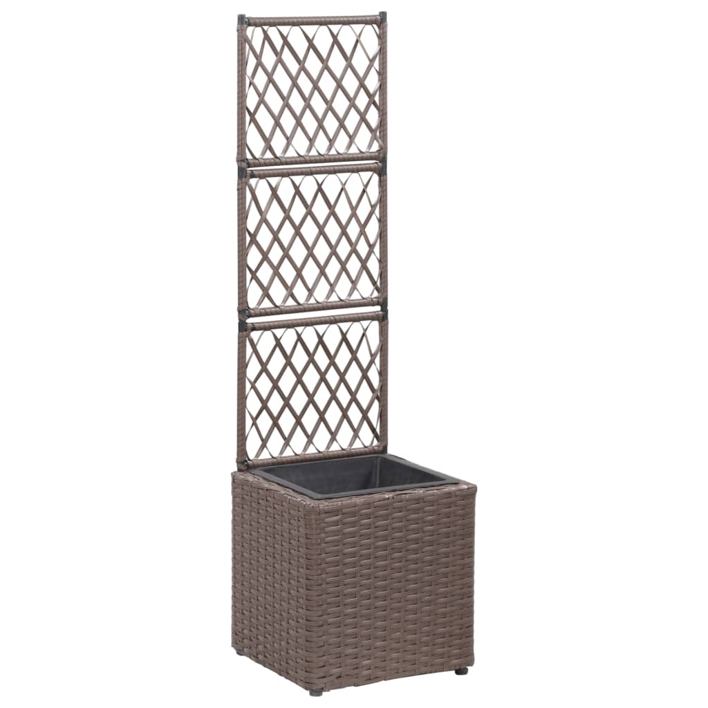 Hochbeet Mit Rankgitter 3 Töpfe 83×30×130Cm Poly Rattan
