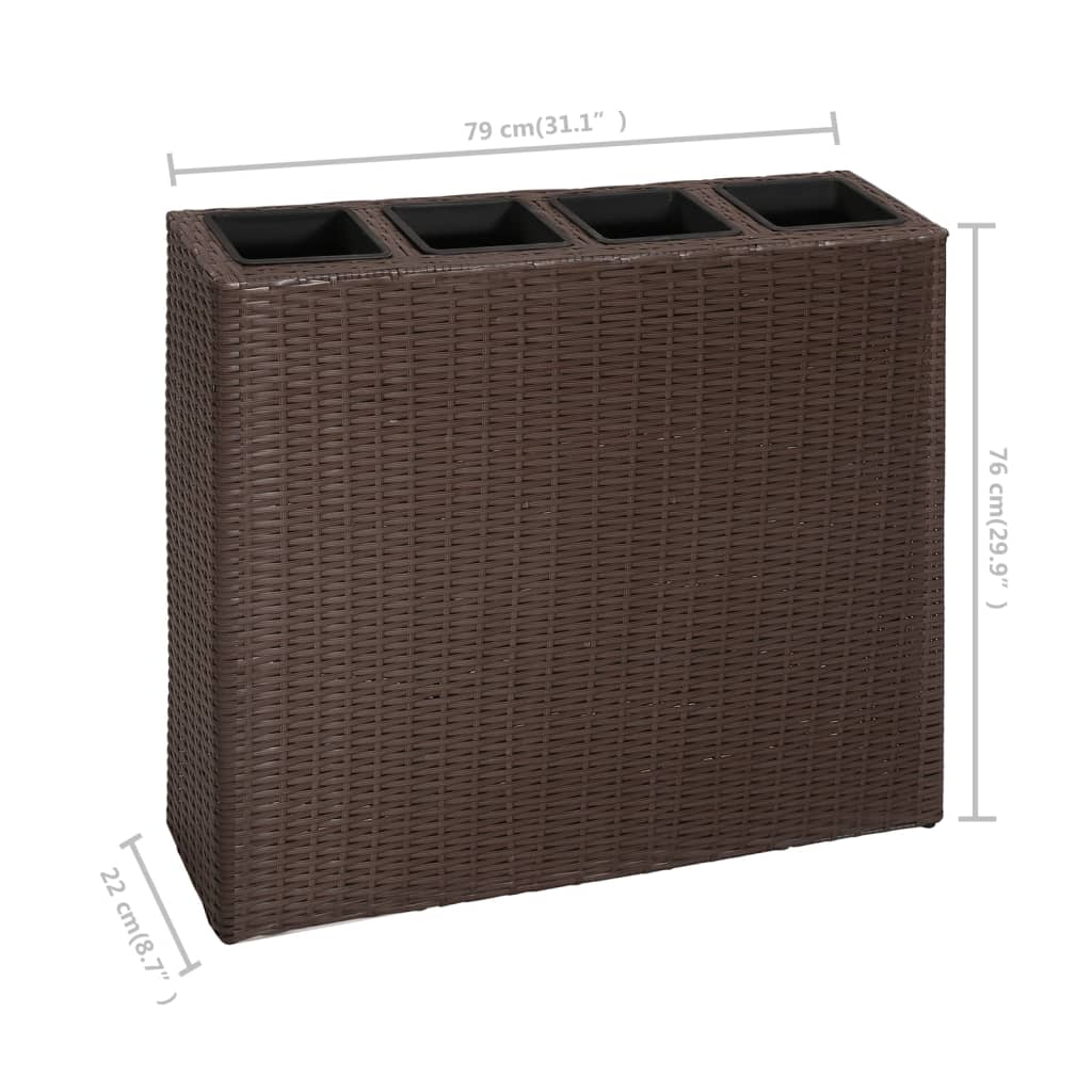 Garten-Hochbeet Mit 4 Töpfen 2 Stk. Poly Rattan