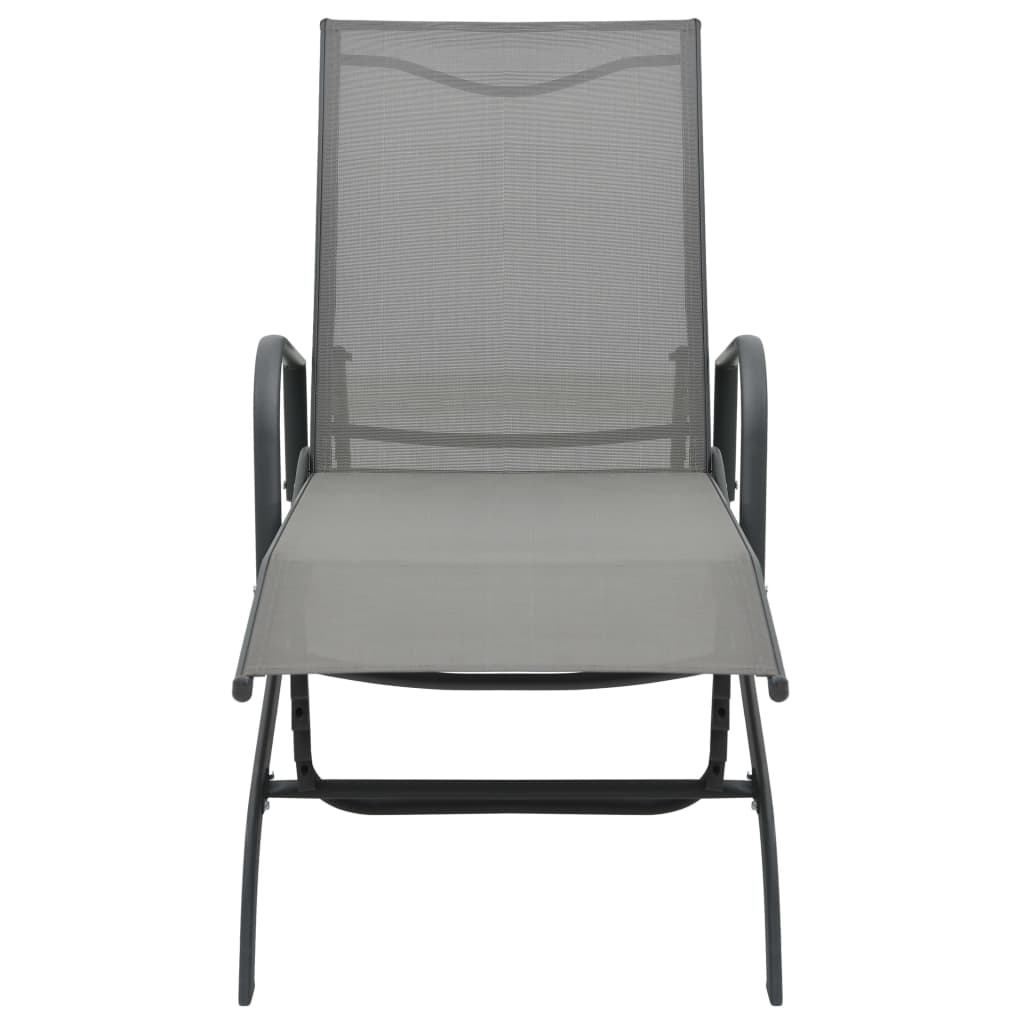 Sonnenliegen 2 Stk. Mit Tisch Textilene Und Stahl
