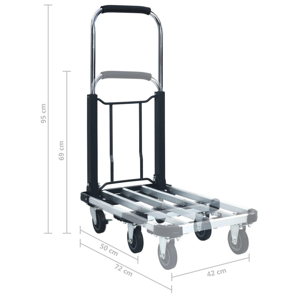 Transportwagen Klappbar 150 Kg Aluminium Silbern
