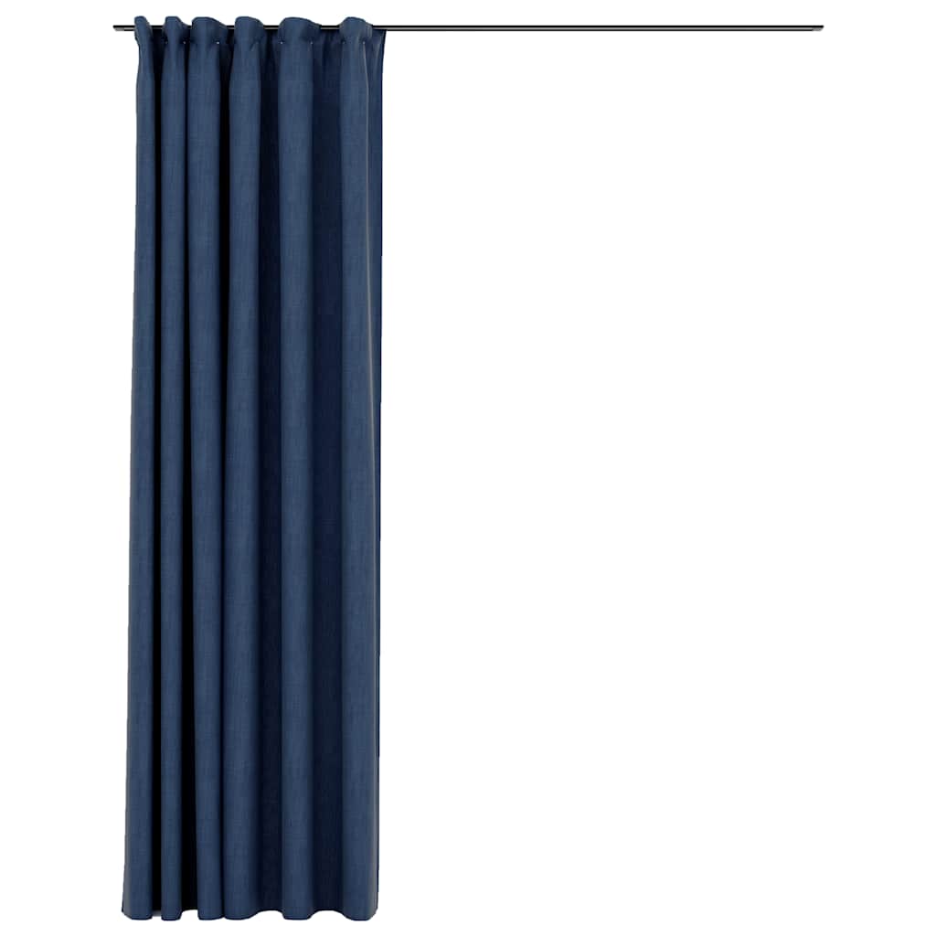 Verdunkelungsvorhänge Mit Haken Leinenoptik 290X245Cm