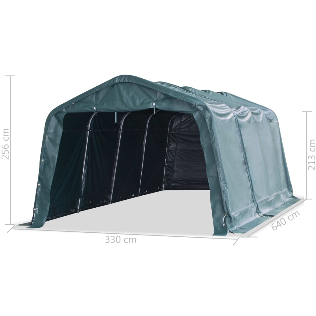 Weidezelt Pvc 550 G/M² 3,3×6,4 M Dunkelgrün