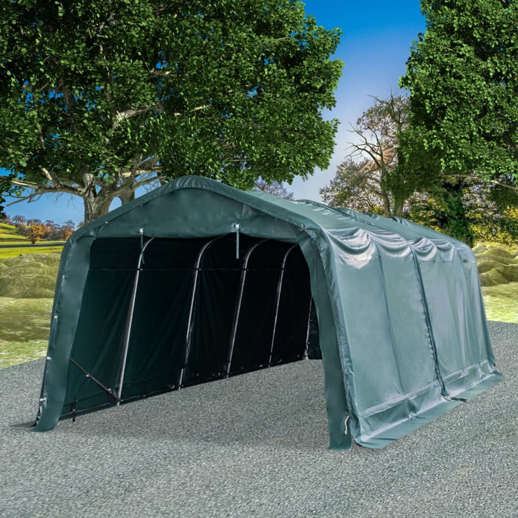 Weidezelt Pvc 550 G/M² 3,3×6,4 M Dunkelgrün
