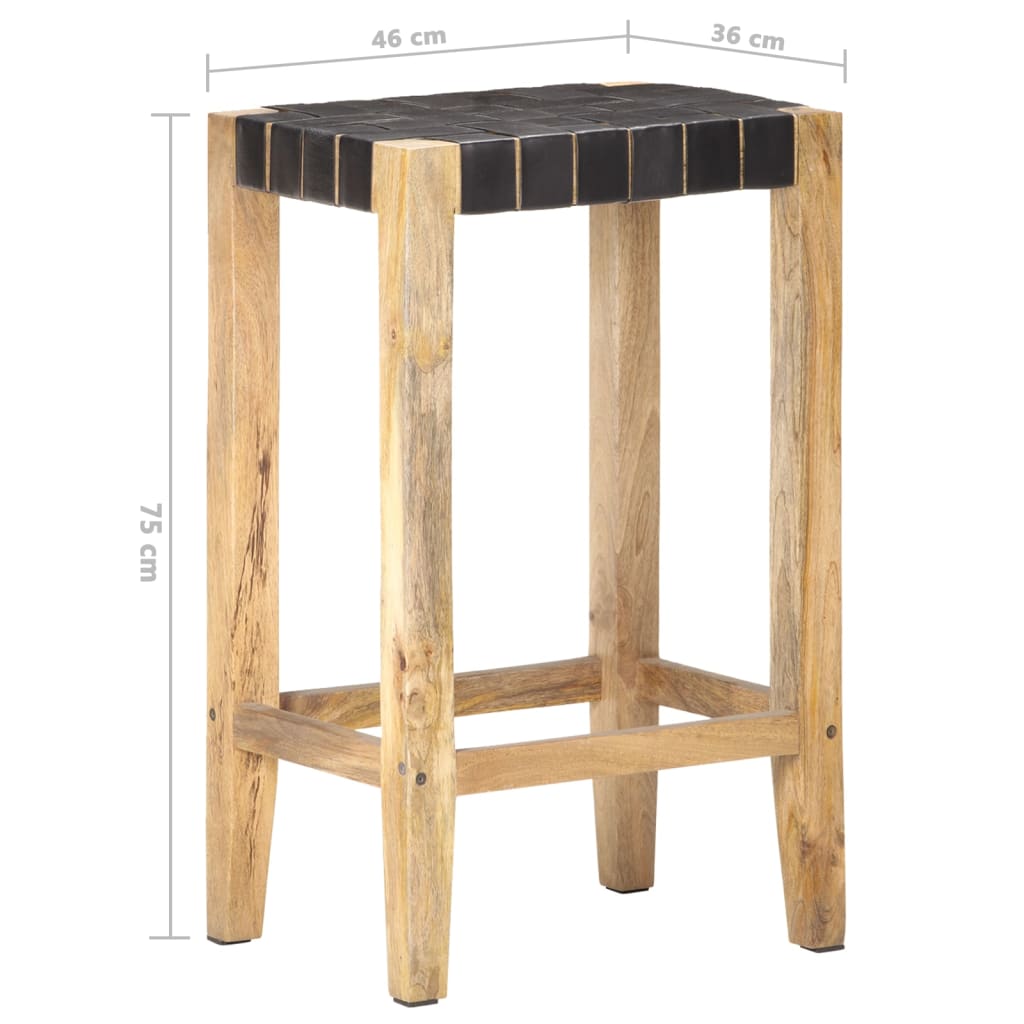 Barhocker 2 Stk. Echtleder