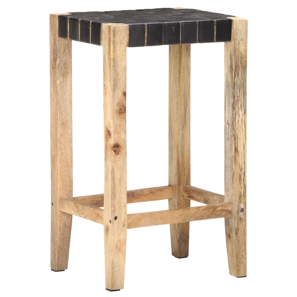 Barhocker 2 Stk. Echtleder