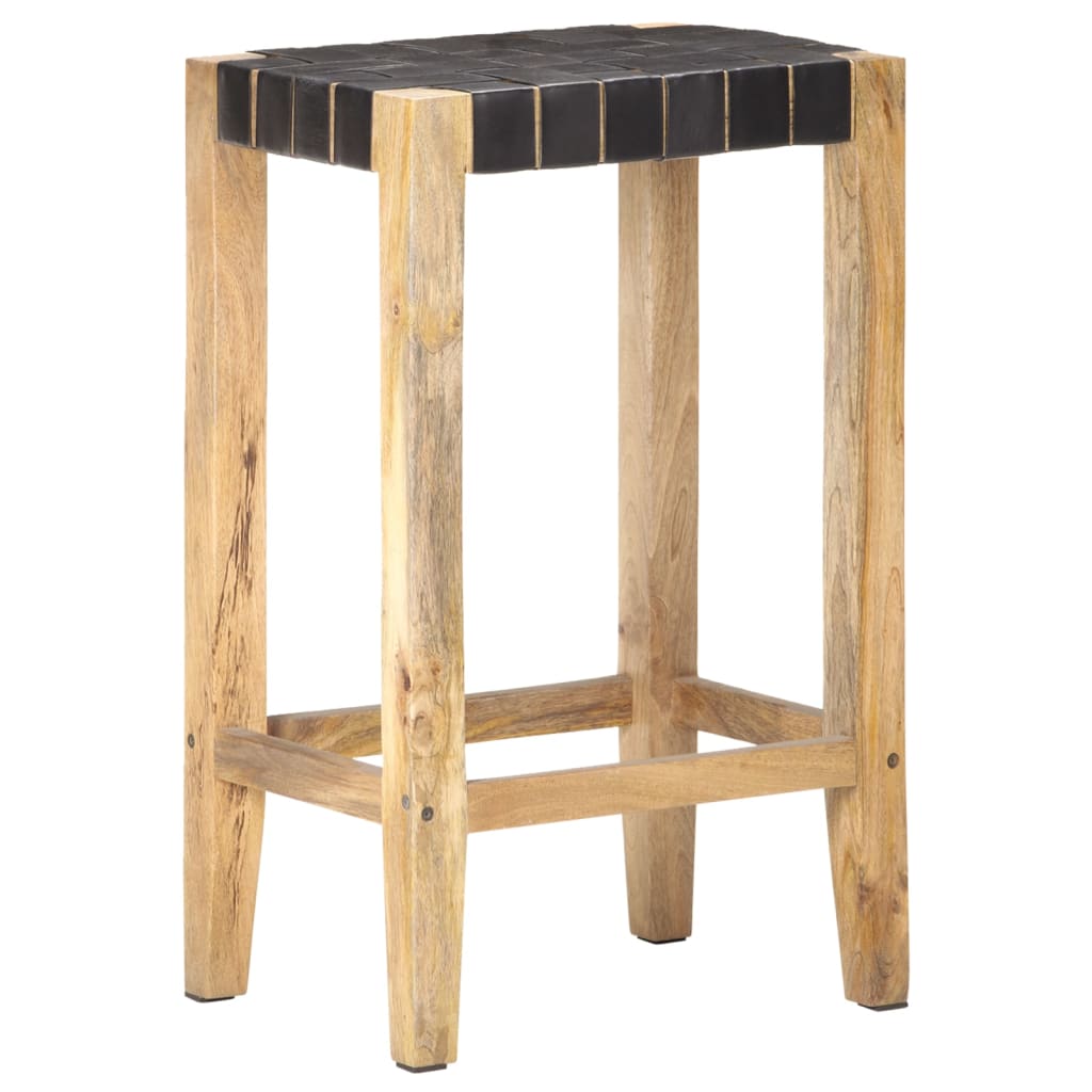 Barhocker 2 Stk. Echtleder