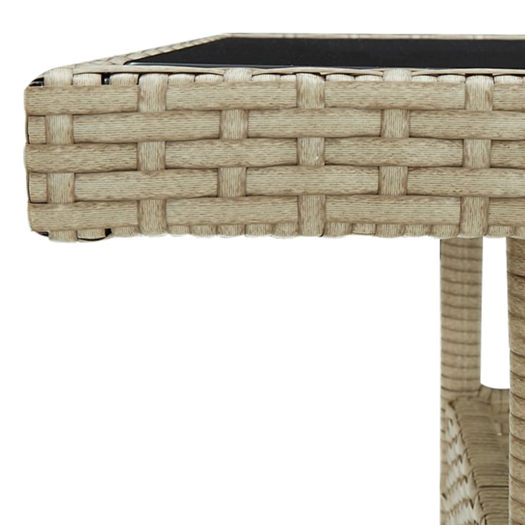 Garten-Esstisch Poly Rattan Und Glas