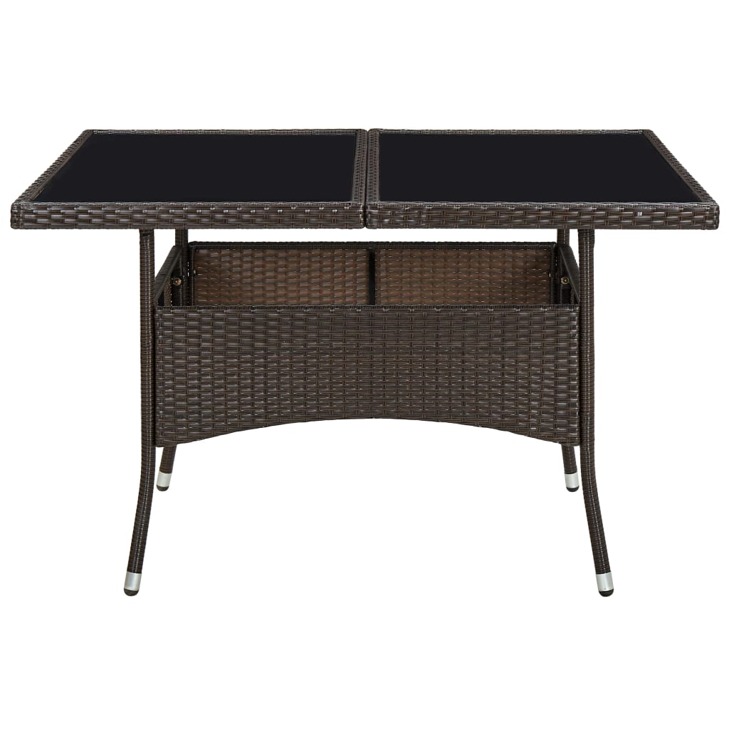 Garten-Esstisch Poly Rattan Und Glas