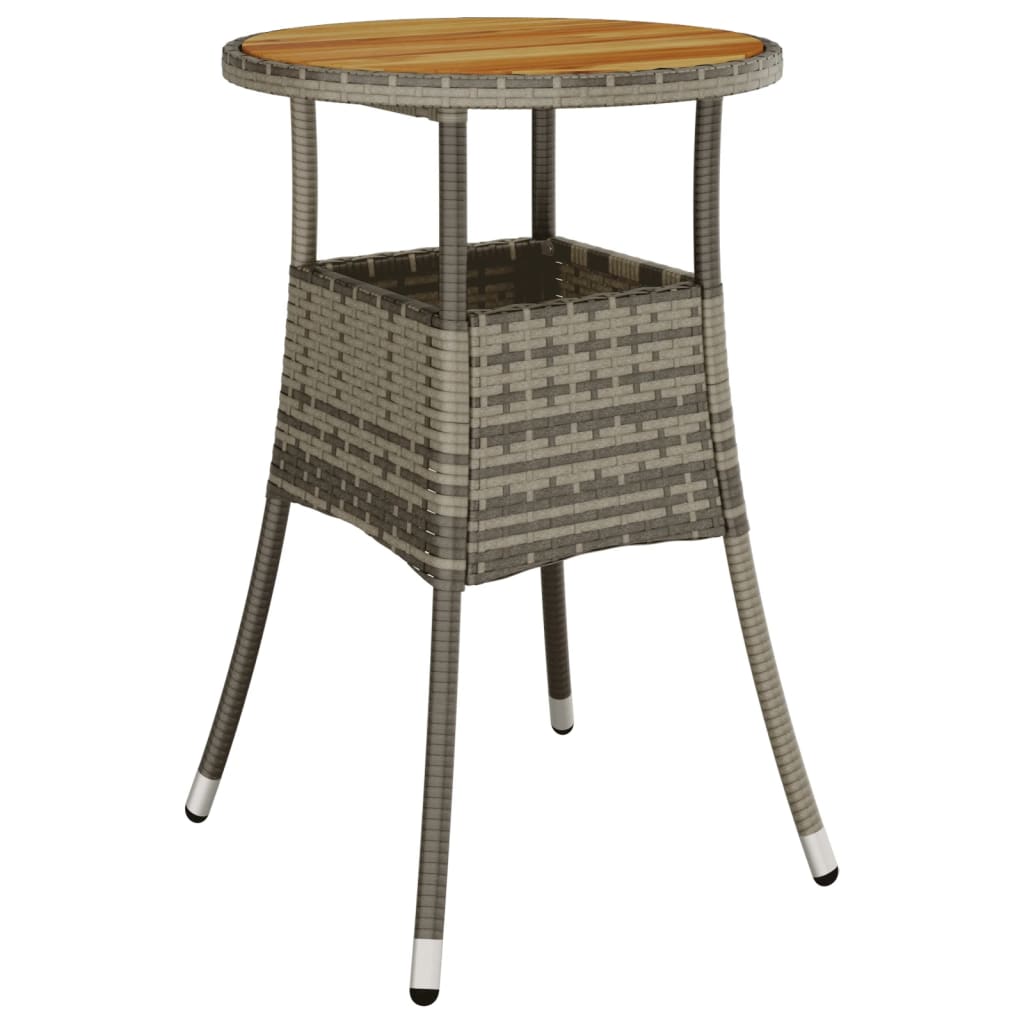 Gartentisch Ø60X75 Cm Akazienholz Und Poly Rattan