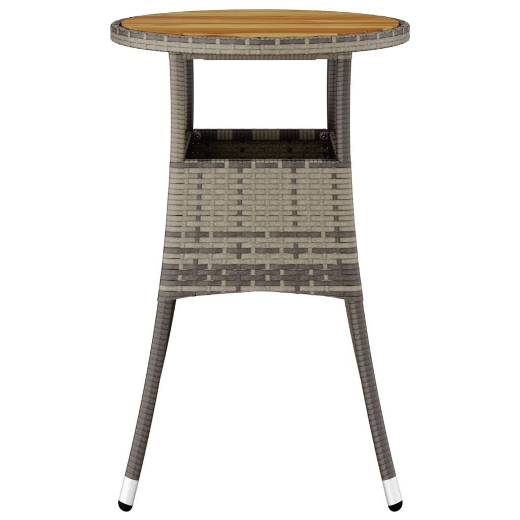 Gartentisch Ø60X75 Cm Akazienholz Und Poly Rattan