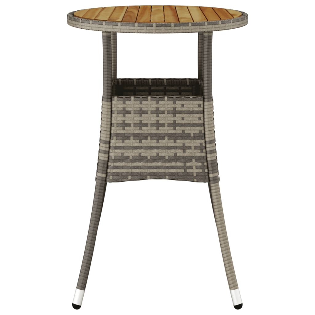 Gartentisch Ø60X75 Cm Akazienholz Und Poly Rattan