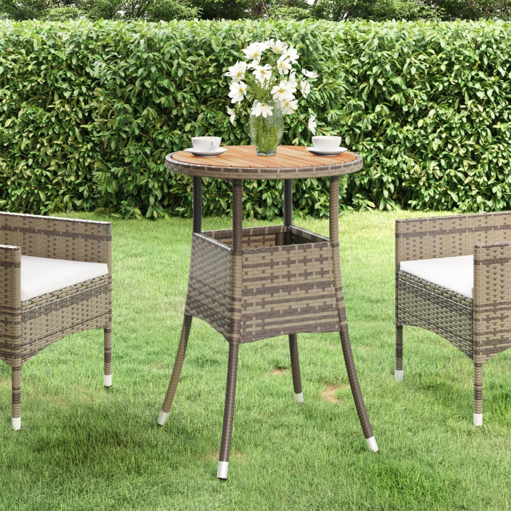 Gartentisch Ø60X75 Cm Akazienholz Und Poly Rattan