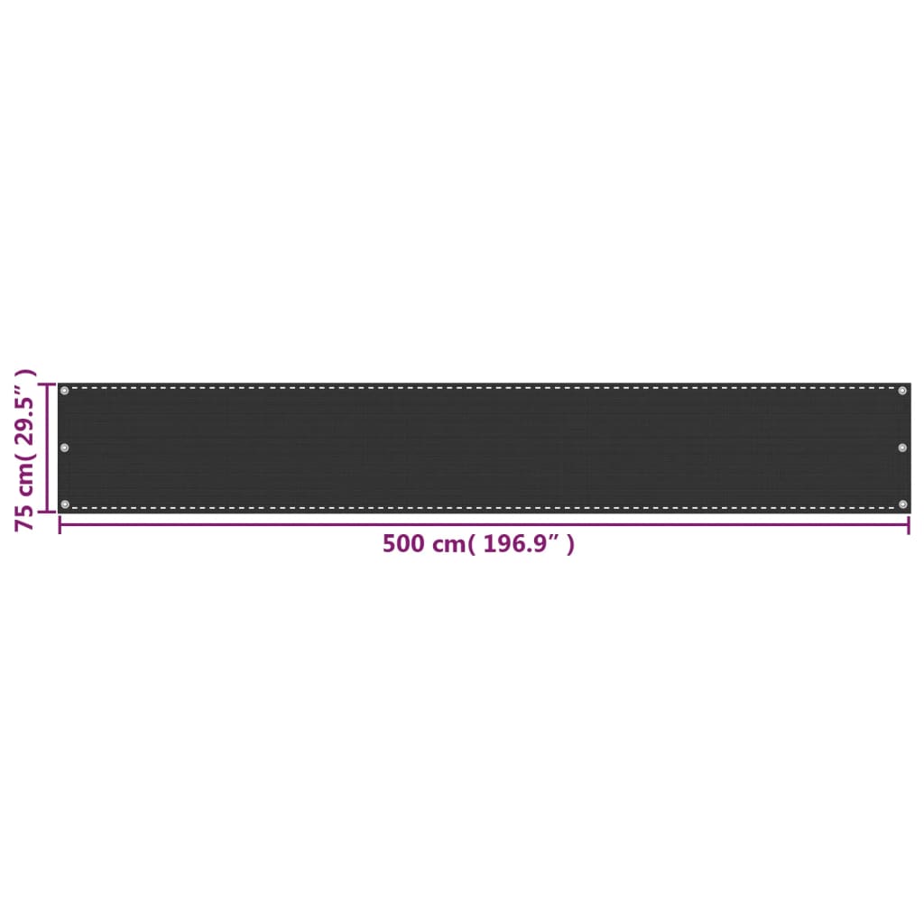 Balkon-Sichtschutz Hdpe Anthrazit