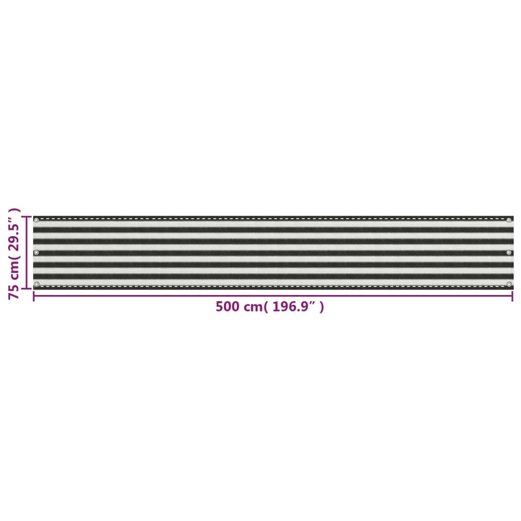 Balkon-Sichtschutz Hdpe Anthrazit Und Weiß