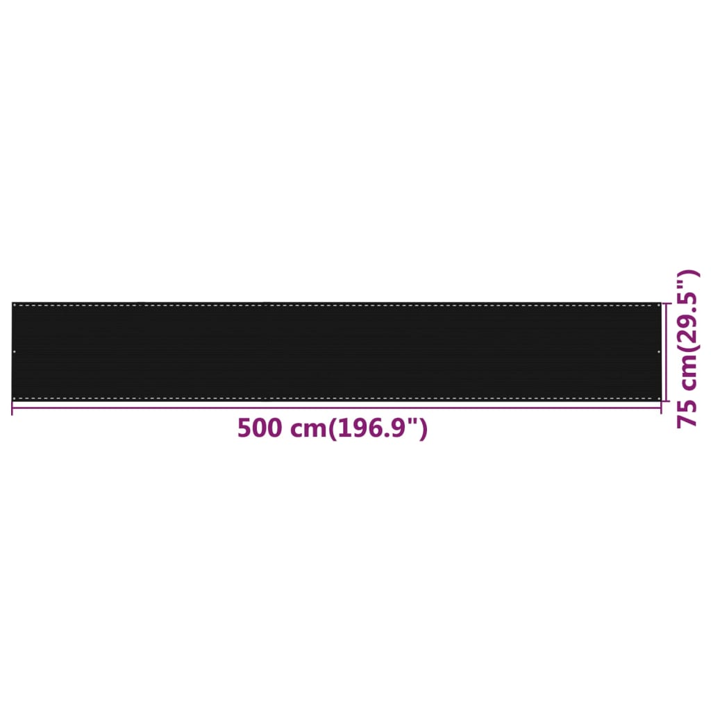 Balkon-Sichtschutz Hdpe Schwarz