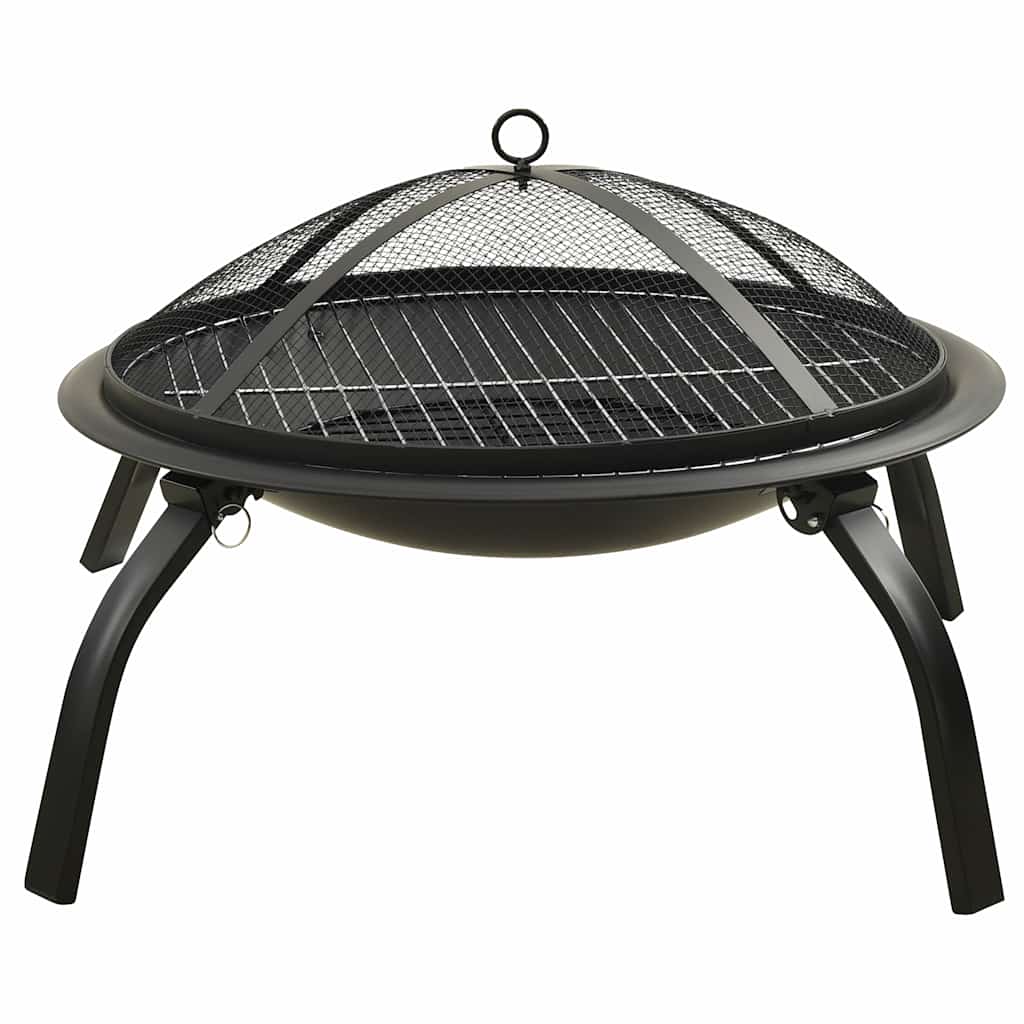 2-In-1 Feuerstelle Und Grill Mit Schürhaken 56X56X49 Cm Stahl