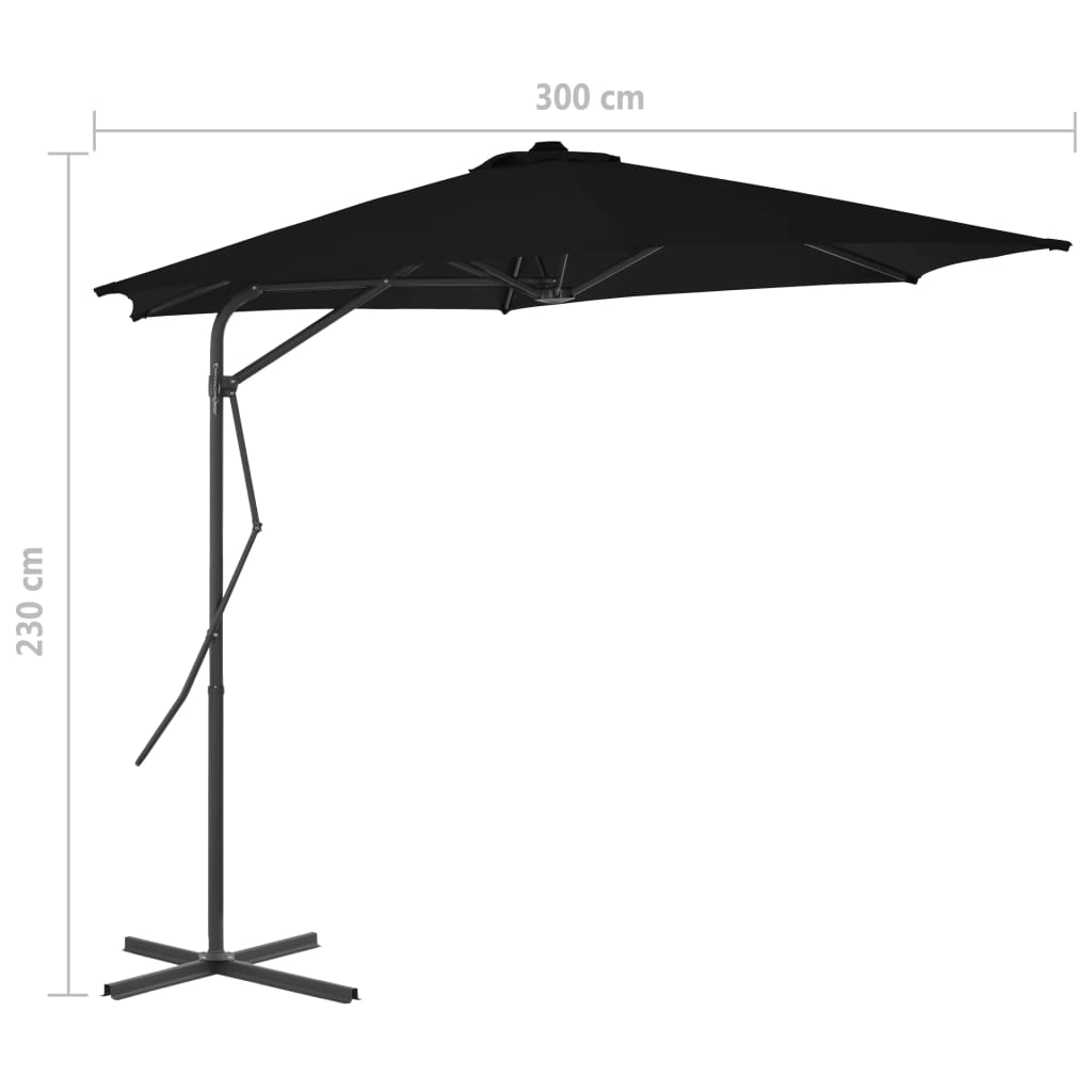 Sonnenschirm Mit Stahl-Mast 300X230 Cm