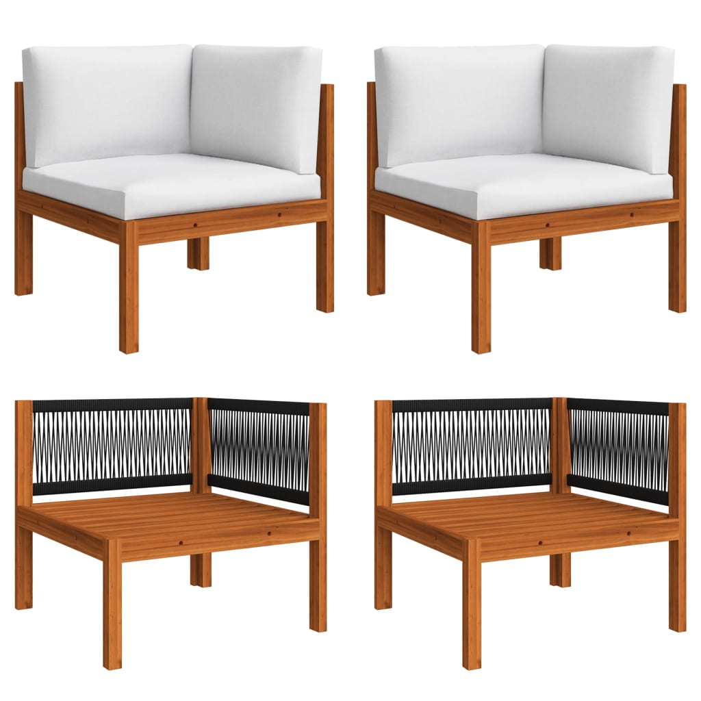Garten-Ecksofas 2 Stk. Mit Auflagen Akazie Massivholz