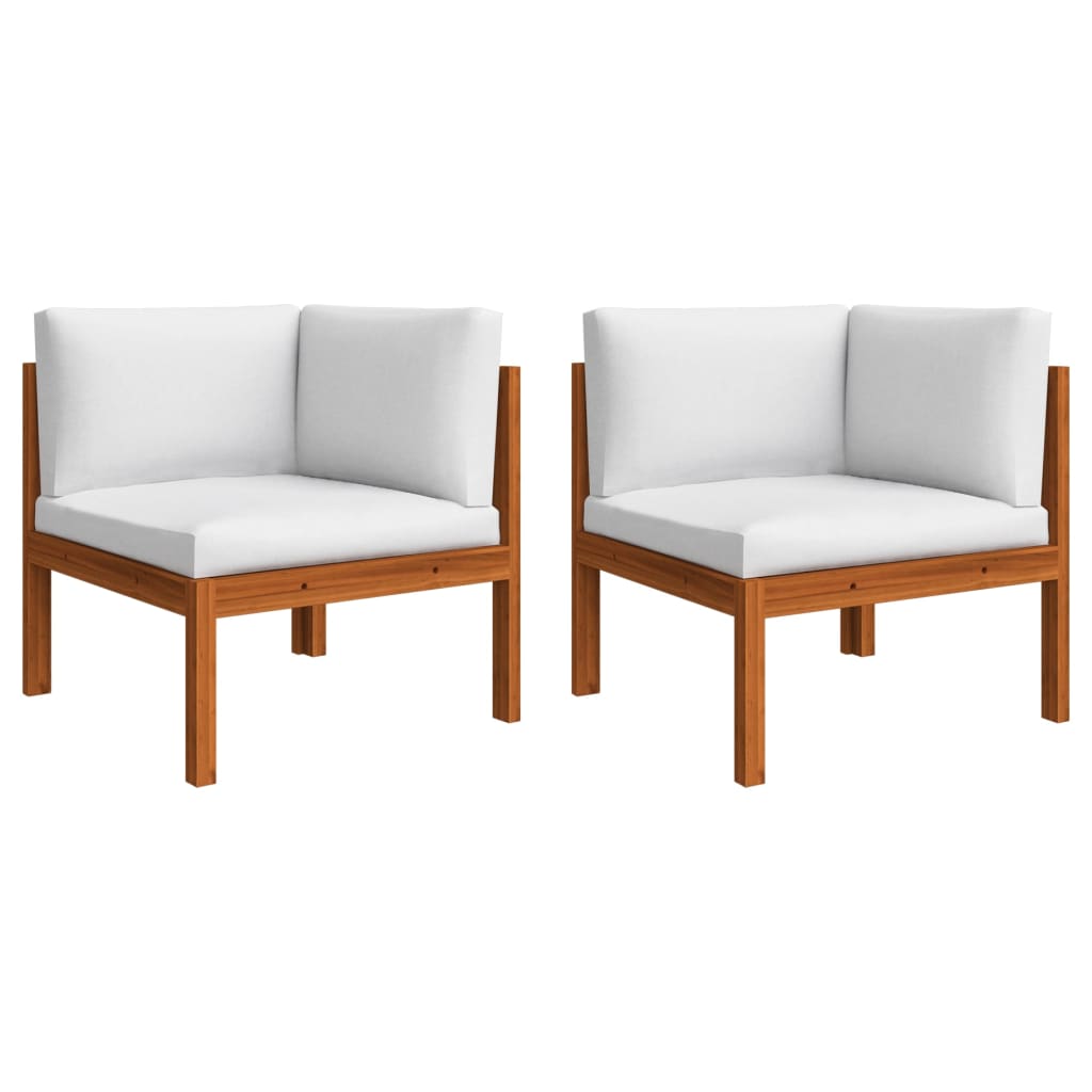 Garten-Ecksofas 2 Stk. Mit Auflagen Akazie Massivholz