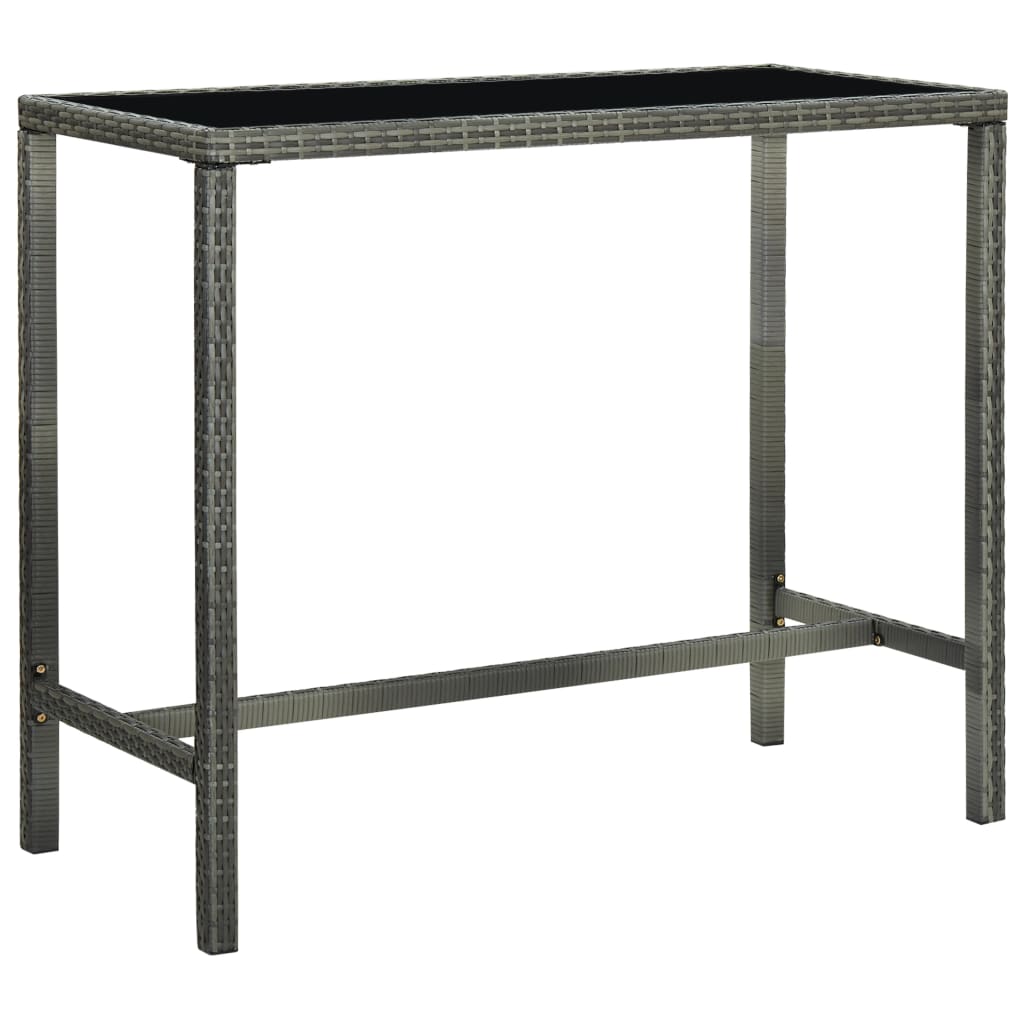Garten-Bartisch Poly Rattan Und Glas