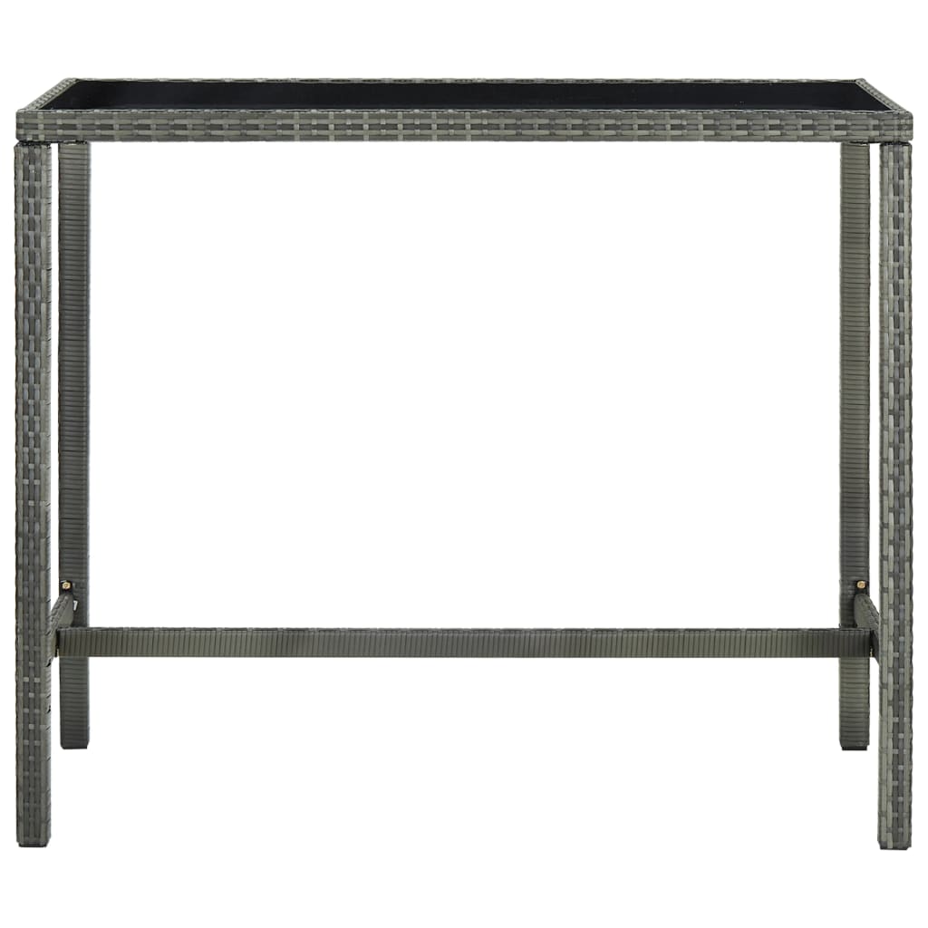 Garten-Bartisch Poly Rattan Und Glas