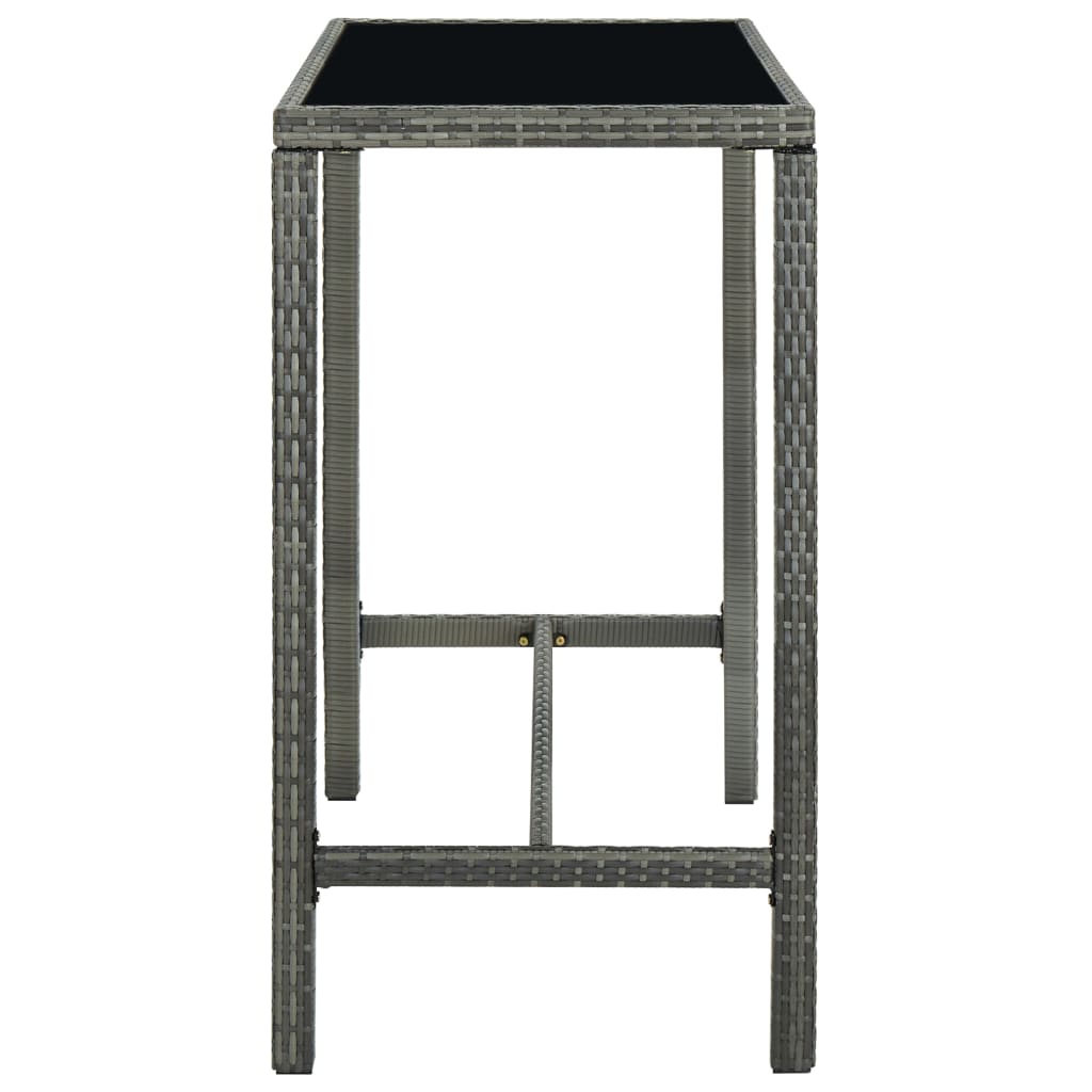 Garten-Bartisch Poly Rattan Und Glas