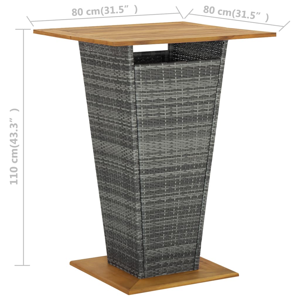 Bartisch Poly Rattan Und Massivholz Akazie