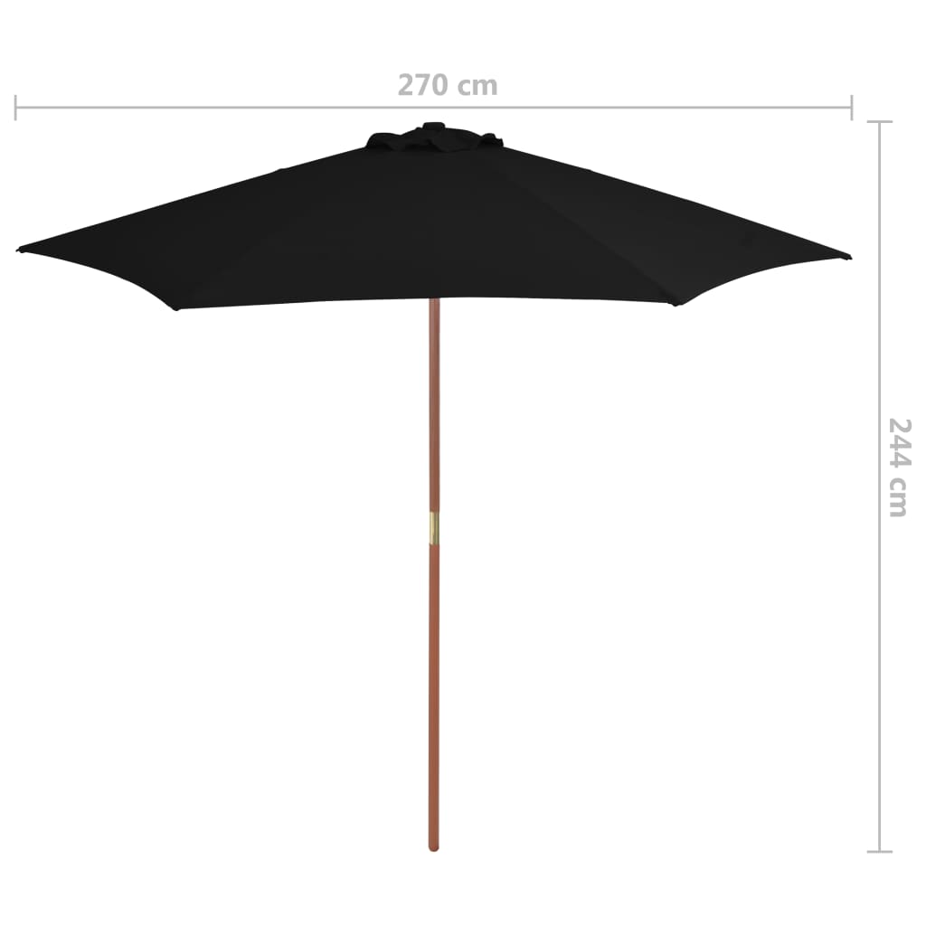 Sonnenschirm Mit Holz-Mast 270 Cm