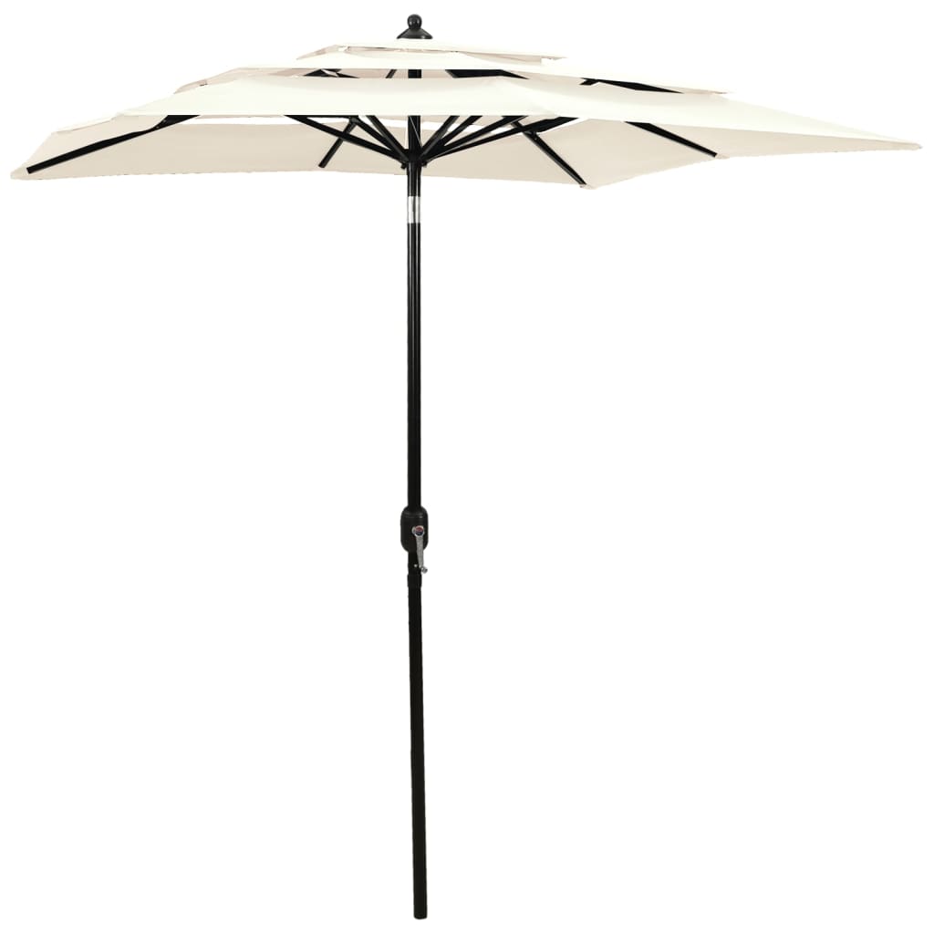 Sonnenschirm Mit Aluminium-Mast 3-Lagig 2,5X2,5 M