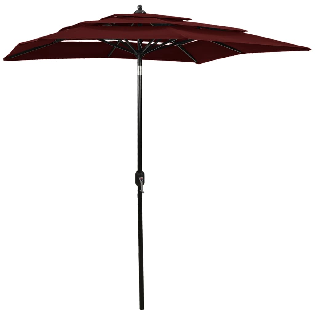 Sonnenschirm Mit Aluminium-Mast 3-Lagig 2,5X2,5 M
