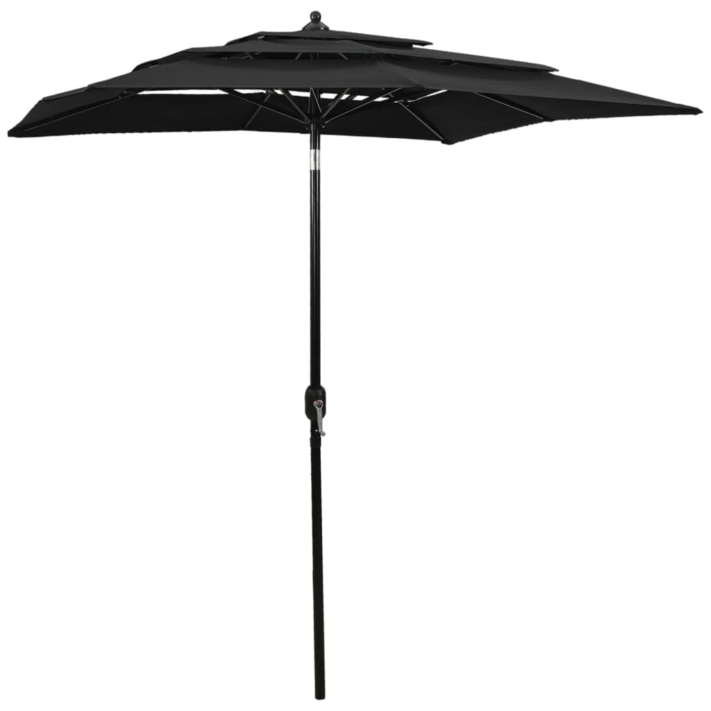 Sonnenschirm Mit Aluminium-Mast 3-Lagig 2,5X2,5 M