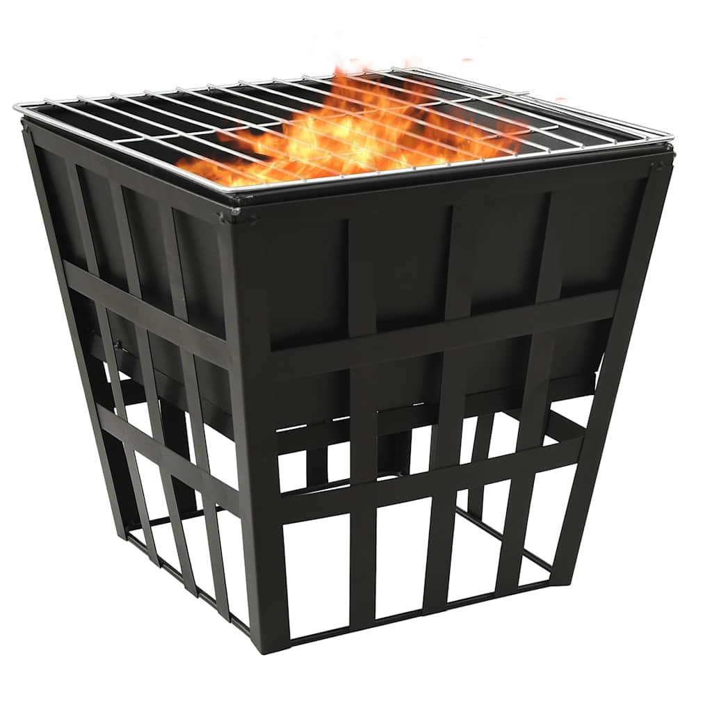 2-In-1 Feuerstelle Und Grill 34X34X48 Cm Stahl Schwarz
