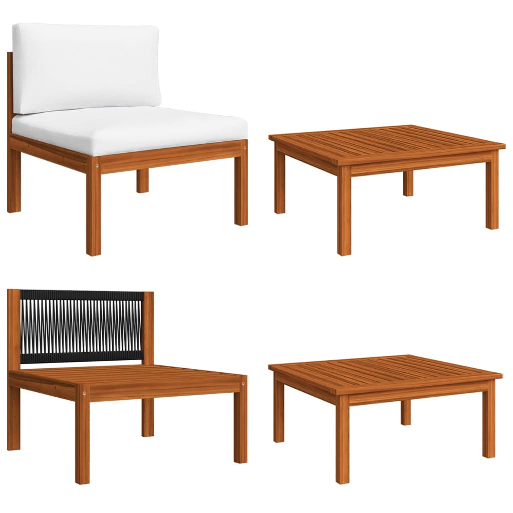 Garten-Ecksofas 2 Stk. Mit Auflagen Akazie Massivholz