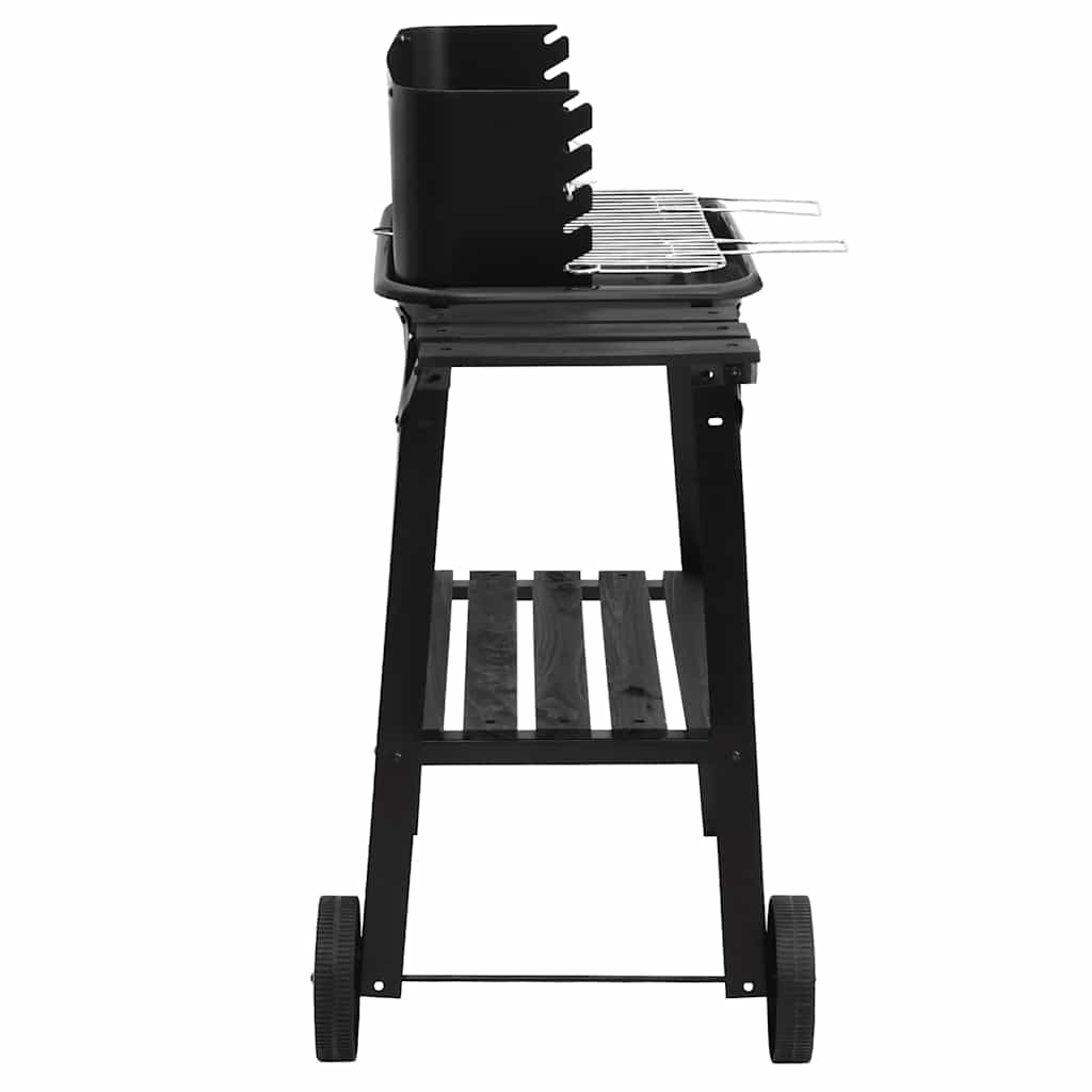 Holzkohlegrill Mit Rädern Schwarz Stahl
